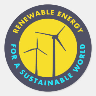 Renewable Energy For A Sustainable World Classic Round Sticker