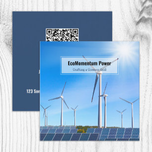 Renewable Energy QR Square Business Card