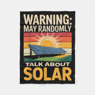 Renewable Energy Randomly Talk Solar Panel Solar Fleece Blanket