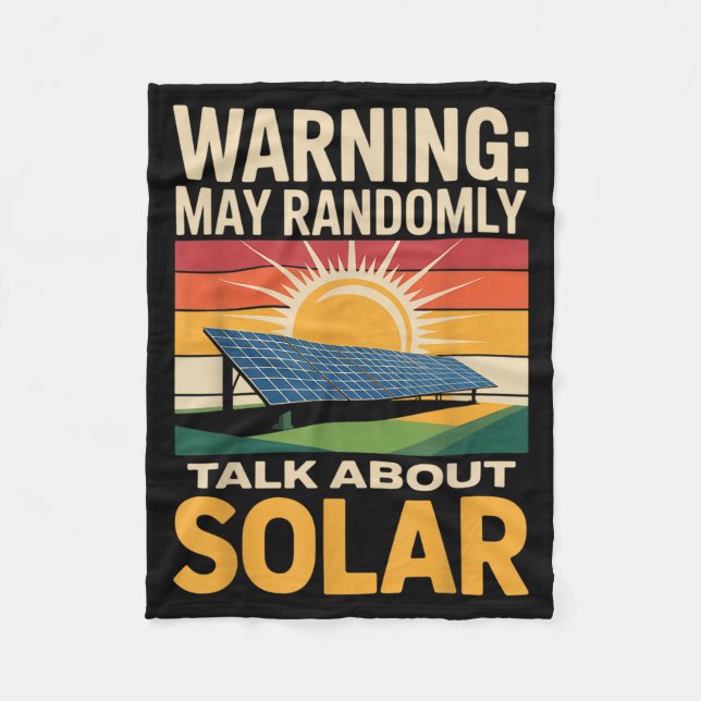 Renewable Energy Randomly Talk Solar Panel Solar Fleece Blanket (Front)