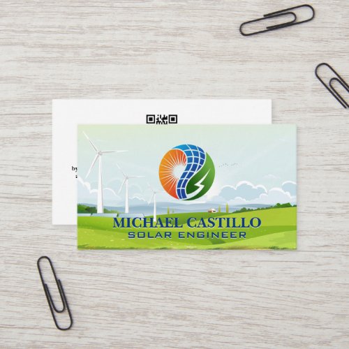 Renewable Energy Solar and Wind Mill Business Card