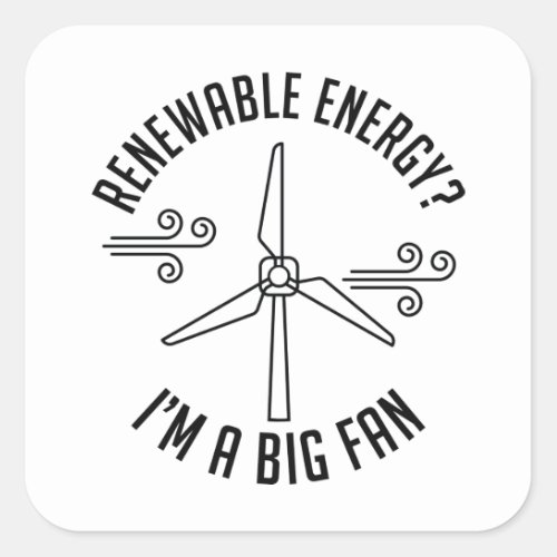 Renewable Energy Square Sticker