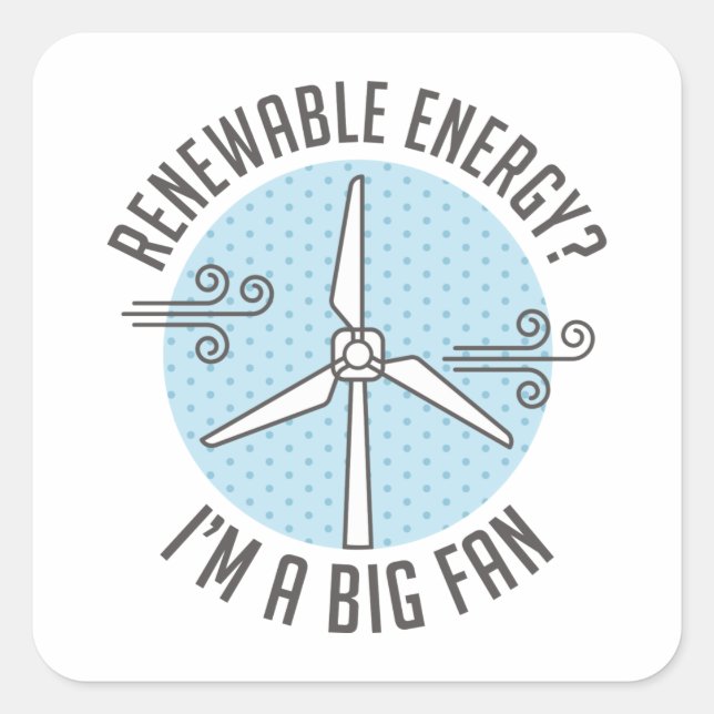 Renewable Energy Square Sticker (Front)