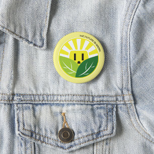 Renewable Energy Sunburst Plug Pinback Button