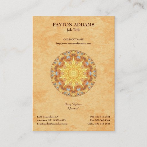 Customizable Renewal Mandala - Vertical Business Card