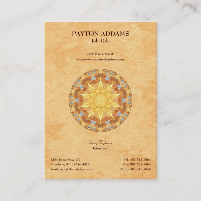 Renewal Mandala - Vertical Business Card (Front)