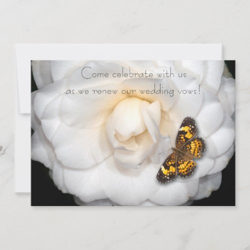 Renewal of Wedding Vows/Camellia-Butterfly Personalized Invitations