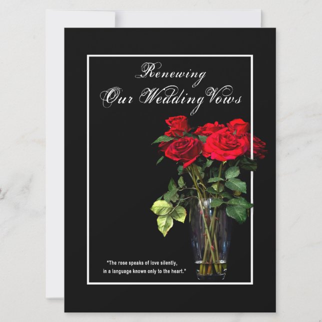 Renewal of Wedding Vows - Inviation Red Roses Invitation (Front)