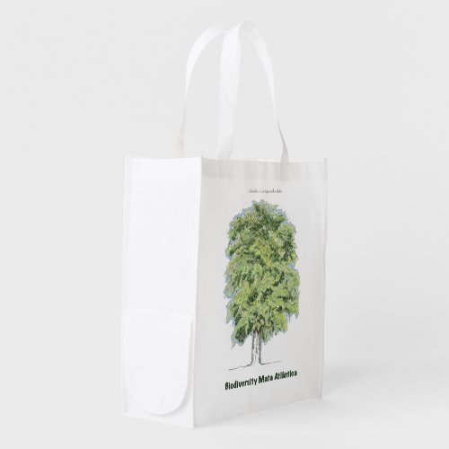 Renewed botanical illustration of the Claraba tre Grocery Bag