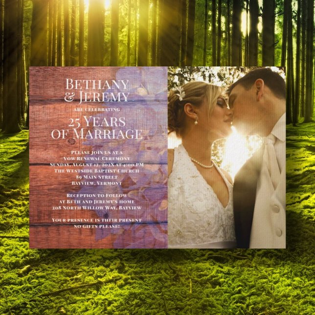 Renewing Vows Rustic Floral Photo Invitation (Creator Uploaded)