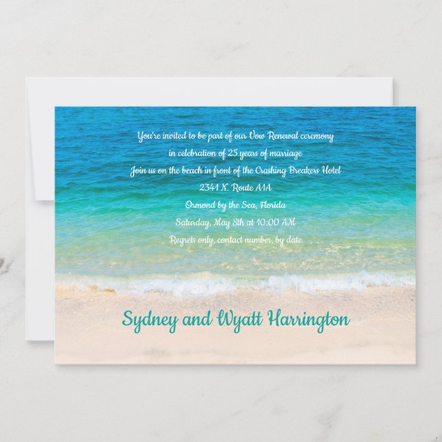 Renewing Vows Tropical Sea Modern Anniversary Invitation (Front)