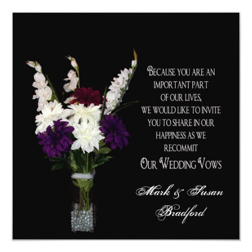 Renewing Wedding Vows - Flower Arrangement Card | Zazzle