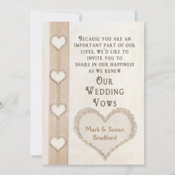 Renewing Wedding Vows Invitation - Hearts Together by TrudyWilkerson at Zazzle