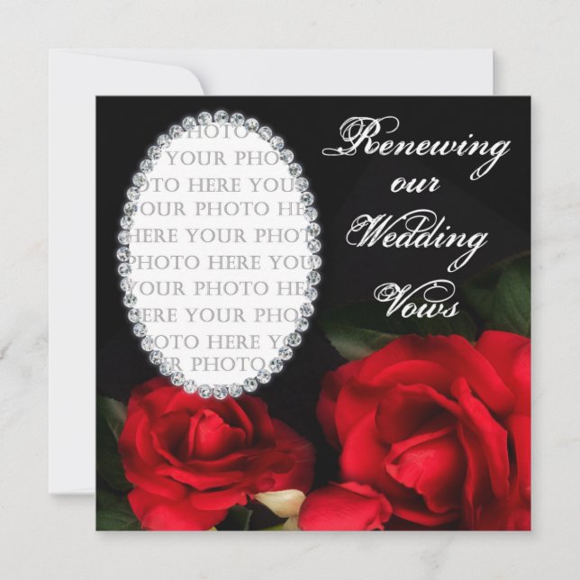 RENEWING Wedding Vows - Invitation - Oval Photo (Front)