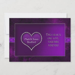 RENEWING WEDDING VOWS - INVITATION - PURPLE/HEART