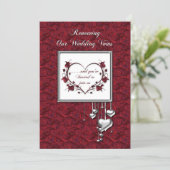 Renewing Wedding Vows Invitation, Red/Silver Heart Invitation | Zazzle