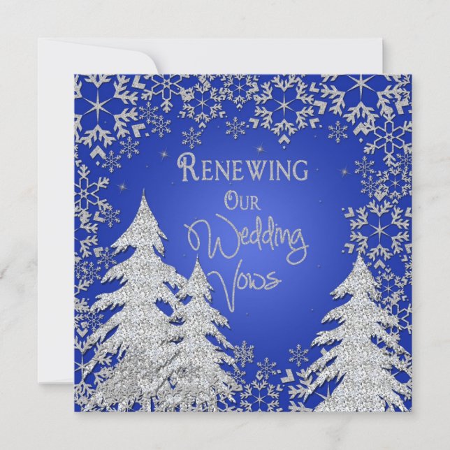 Renewing Wedding Vows - Invitation - Snowflakes (Front)