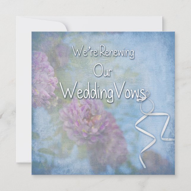 Renewing Wedding Vows Invitation - Soft Blue/flora (Front)