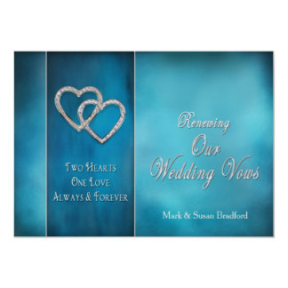 RENEWING WEDDING VOWS INVITATION-TWO HEARTS/BLUES INVITATION