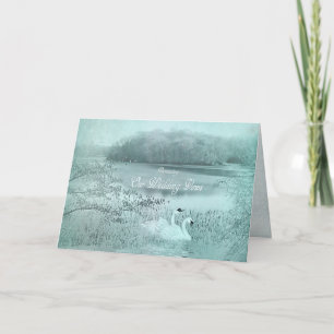 RENEWING WEDDING VOWS INVITATION - Two Swans/Lake