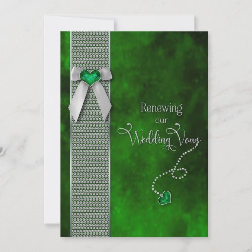 Renewing Wedding Vows Invitations Emerald Green