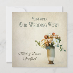 Renewing Wedding Vows Invittion - Floral -Vintage Invitation
