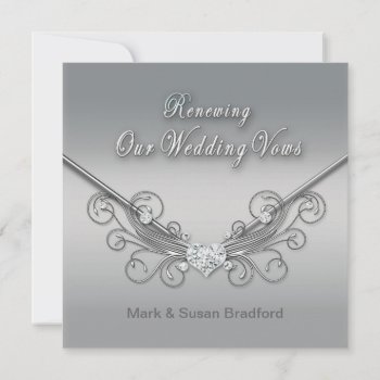 Renewing Weddings Vows - Invitation - Silver by TrudyWilkerson at Zazzle