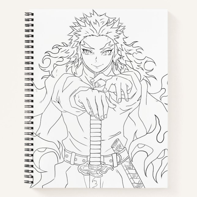 Rengoku inspired manga style notebook (Front)