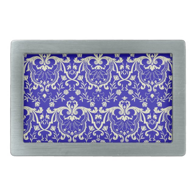Rennaisance Damask #1 @ Sonolotre Rectangular Belt Buckle (Front)