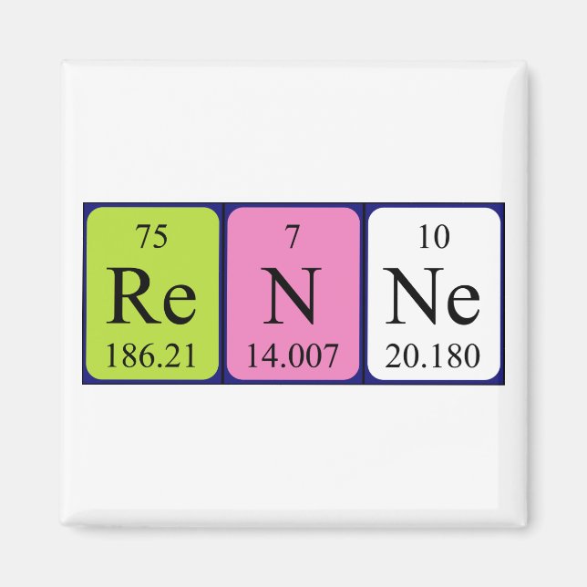 Renne periodic table name magnet (Front)