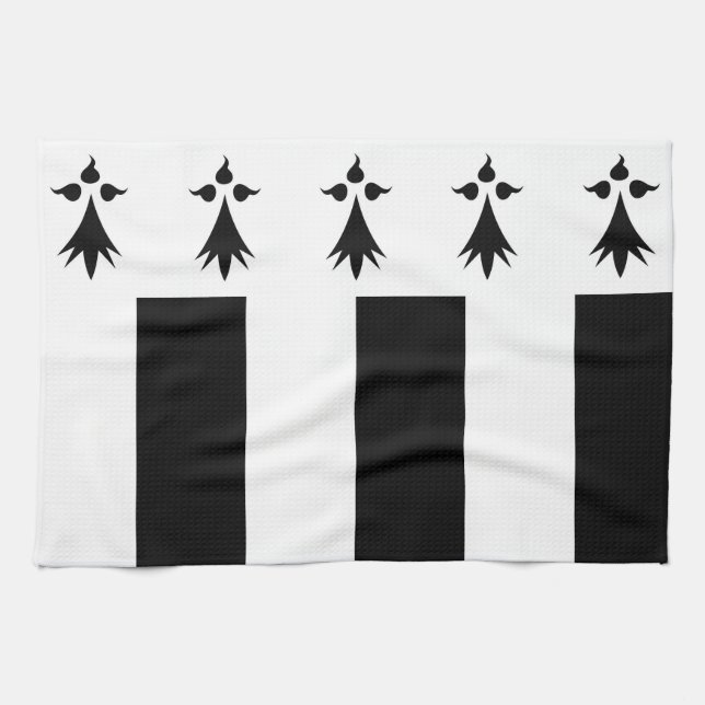 rennes city flag france brittany region symbol kitchen towel (Horizontal)