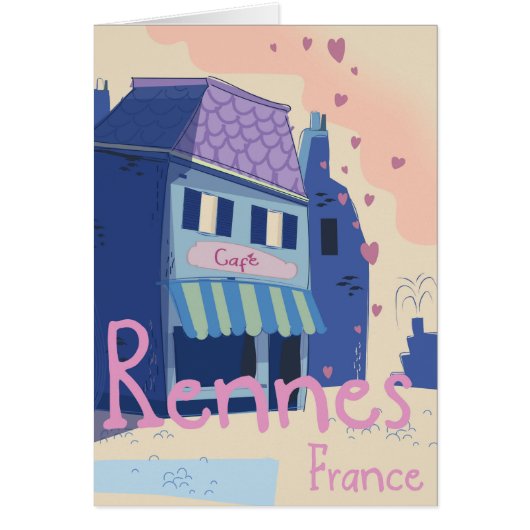 Rennes France vintage cartoon (Front)