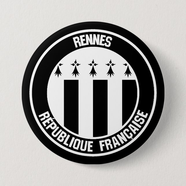 Rennes Round Emblem Button (Front)