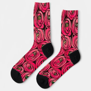 Rennie Mackintosh Rose Art Nouveau Floral Pattern Socks