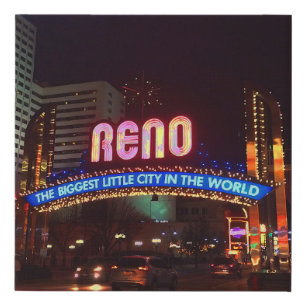 Reno Arch Sign #1 Faux Canvas Print