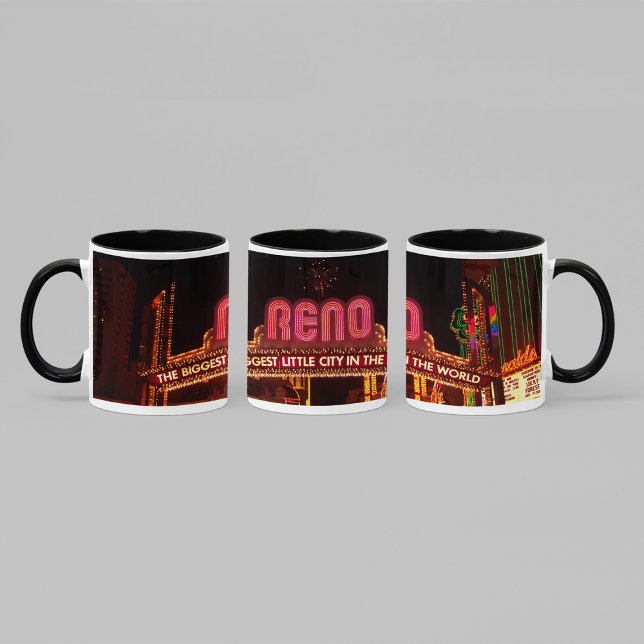 Reno Arch Vintage Wraparound Photo Mug (Photo covers the entire print area... wraparound style image.)