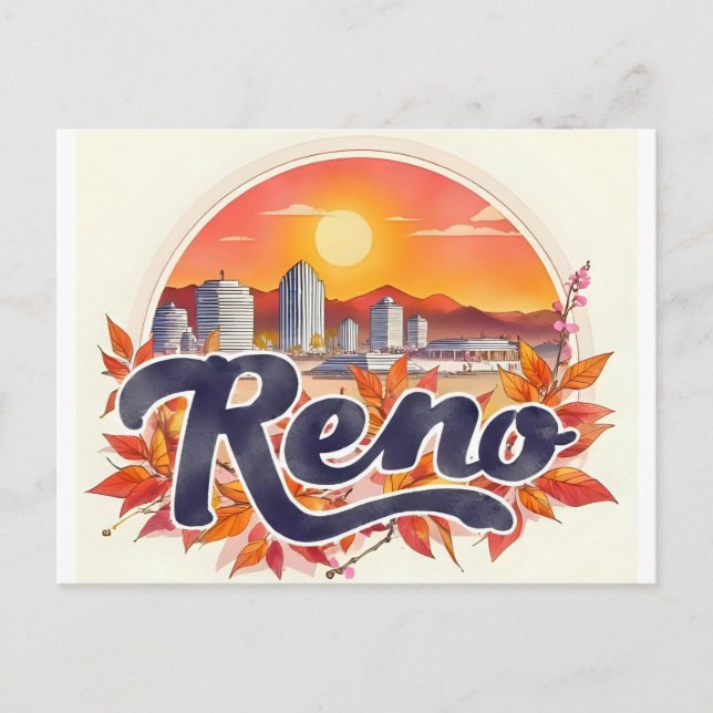 Reno City Nevada skyline Postcard (Front)