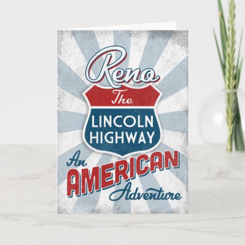 Reno Lincoln Highway Vintage America Nevada Card