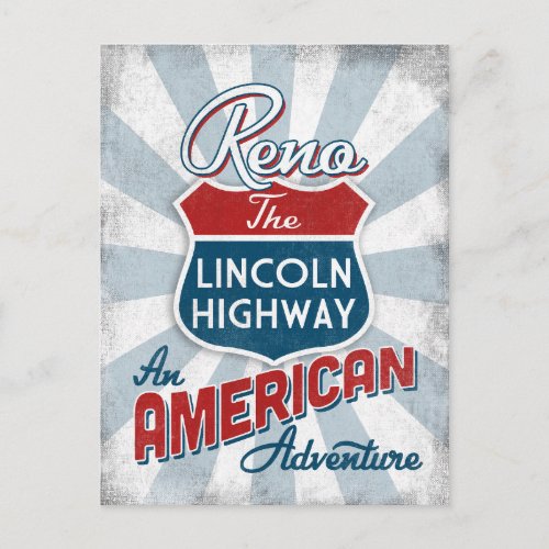 Reno Lincoln Highway Vintage America Nevada Postcard
