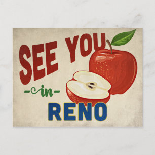 Reno Nevada Apple - Vintage Travel Postcard