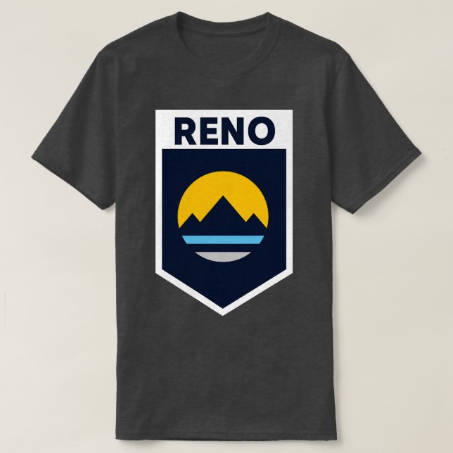 Reno Nevada City Flag Emblem T-Shirt (Design Front)