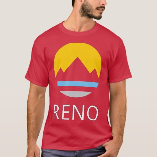 Reno Nevada Flag Mountain Lake ahoe UNR  T_Shirt