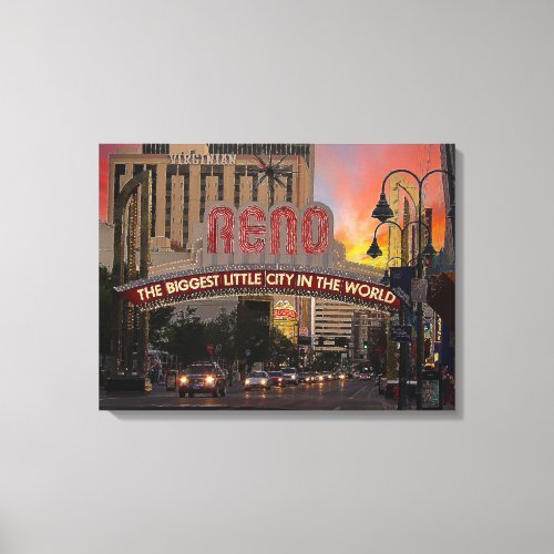 Reno Nevada Impressionism Style Canvas Print