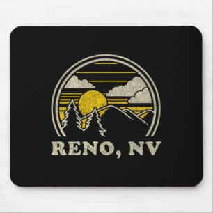 Reno Nevada Nv T Shirt Vintage Hiking Mountains Te Mouse Pad