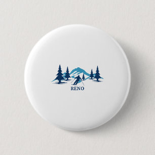 Reno Nevada Ski Resort Skiing Skier _1 Button