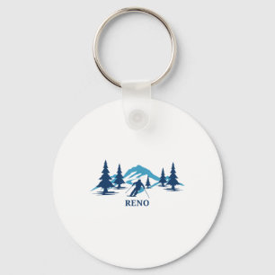 Reno Nevada Ski Resort Skiing Skier _1 Keychain