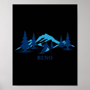 Reno nevada ski resort skiing skier poster