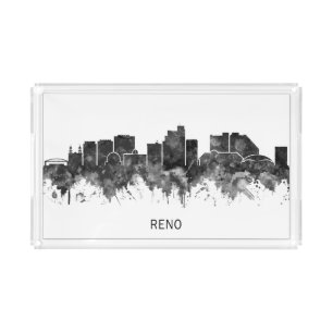 Reno Nevada Skyline BW Acrylic Tray