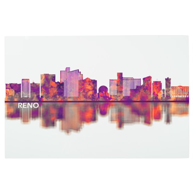 Reno Nevada Skyline Metal Print (Front)