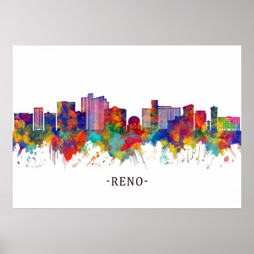 Reno Nevada Skyline Poster